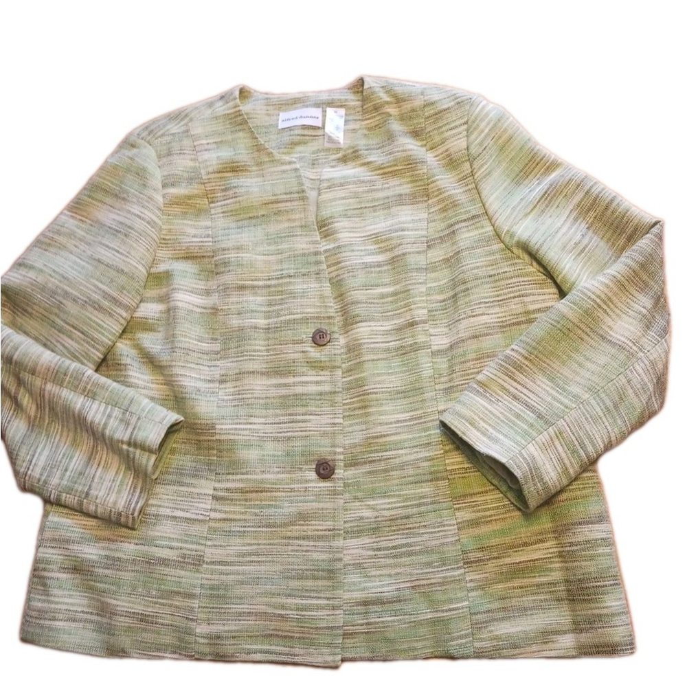 Alfred Dunner Sport Coat Blazer Lime Green Brown Beige 20